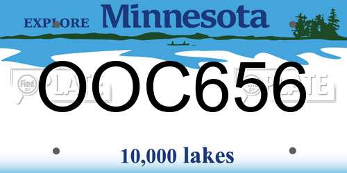 OOC656 Minnesota License Plate