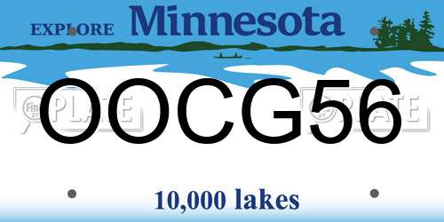 OOCG56 Minnesota License Plate
