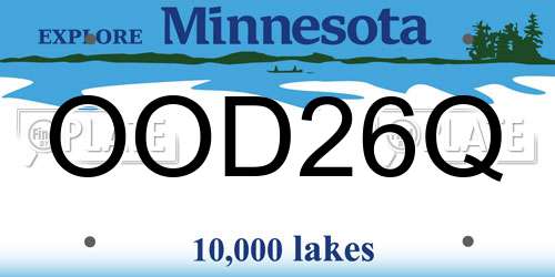OOD26Q Minnesota License Plate