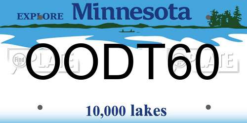 OODT60 Minnesota License Plate