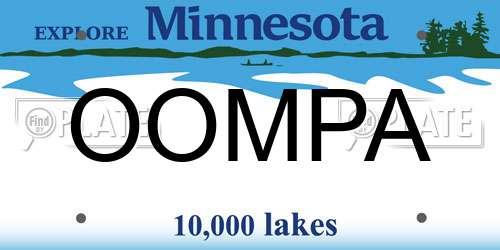 OOMPA Minnesota License Plate