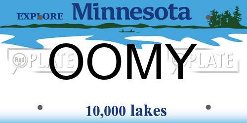 OOMY Minnesota License Plate