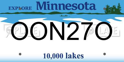 OON27O Minnesota License Plate