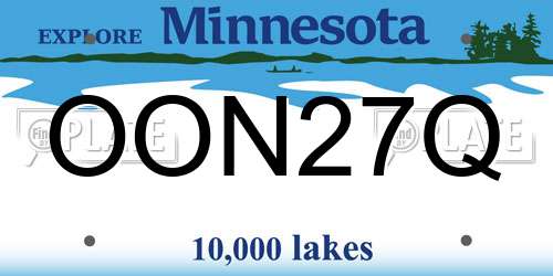 OON27Q Minnesota License Plate