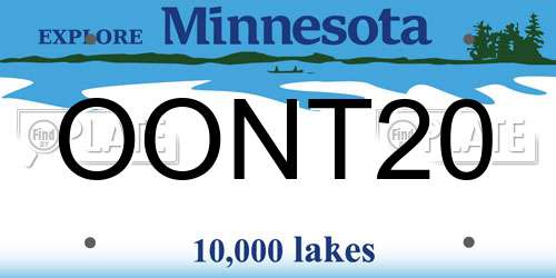 OONT20 Minnesota License Plate