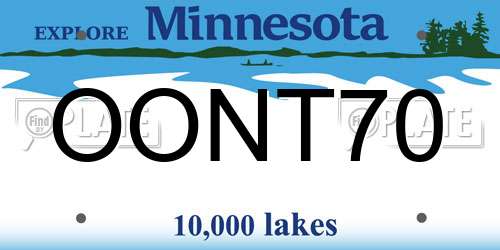 OONT70 Minnesota License Plate