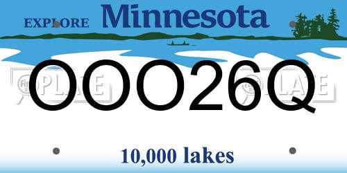 OOO26Q Minnesota License Plate