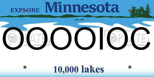 OOOOIOC Minnesota License Plate
