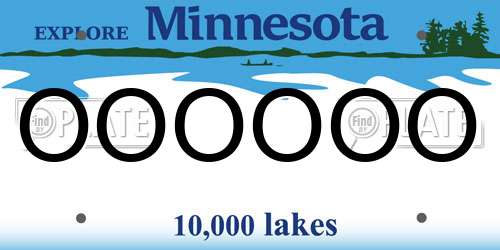 OOOOOO Minnesota License Plate