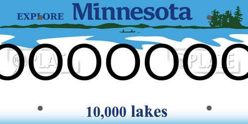 OOOOOOO Minnesota License Plate