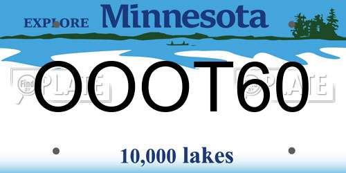 OOOT60 Minnesota License Plate