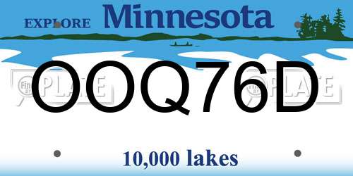 OOQ76D Minnesota License Plate