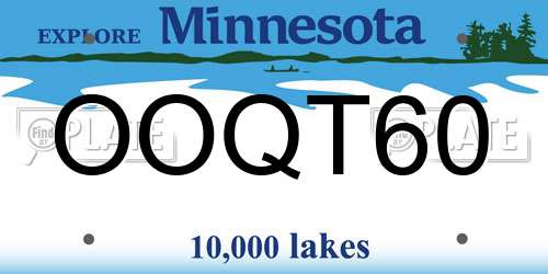 OOQT60 Minnesota License Plate