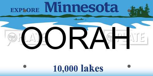 OORAH Minnesota License Plate