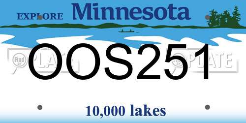 OOS251 Minnesota License Plate