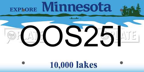 OOS25I Minnesota License Plate