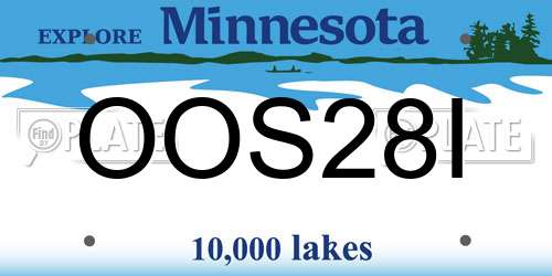 OOS28I Minnesota License Plate