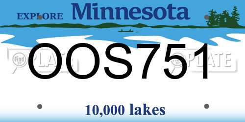 OOS751 Minnesota License Plate