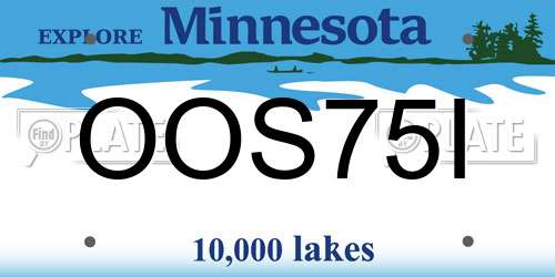 OOS75I Minnesota License Plate