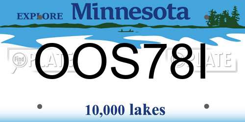 OOS78I Minnesota License Plate