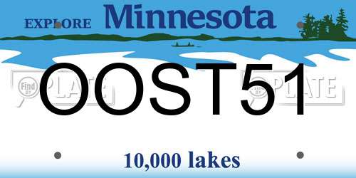 OOST51 Minnesota License Plate