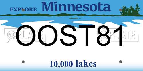 OOST81 Minnesota License Plate