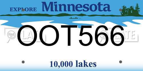 OOT566 Minnesota License Plate