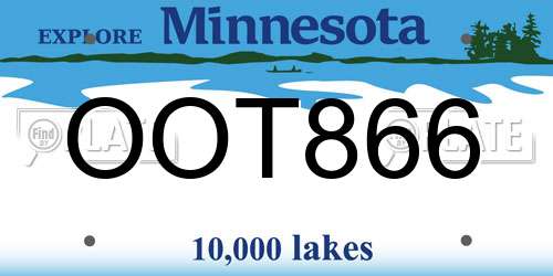 OOT866 Minnesota License Plate