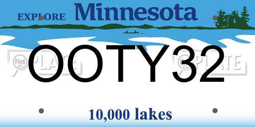 OOTY32 Minnesota License Plate