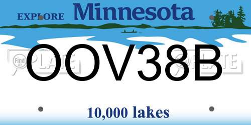 OOV38B Minnesota License Plate