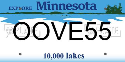 OOVE55 Minnesota License Plate