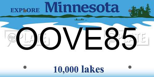 OOVE85 Minnesota License Plate