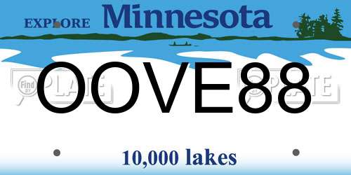 OOVE88 Minnesota License Plate