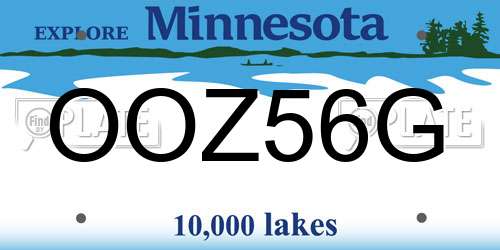 OOZ56G Minnesota License Plate