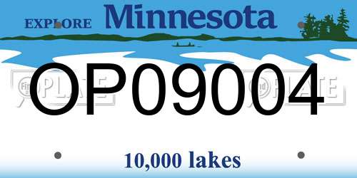 OP09004 Minnesota License Plate