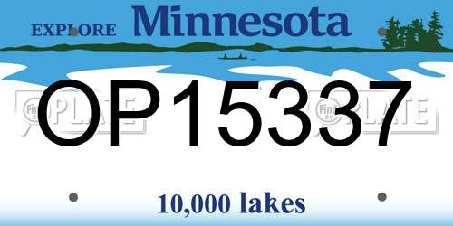 OP15337 Minnesota License Plate