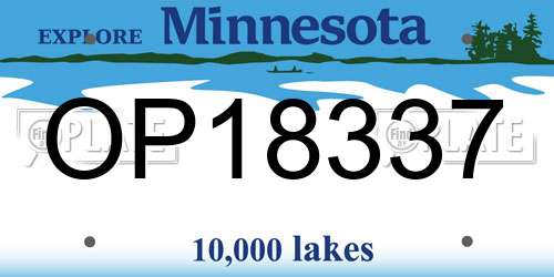 OP18337 Minnesota License Plate