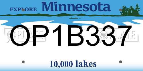 OP1B337 Minnesota License Plate