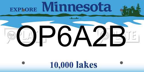 OP6A2B Minnesota License Plate
