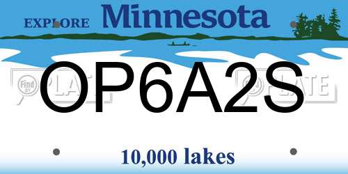 OP6A2S Minnesota License Plate