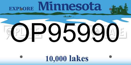 OP95990 Minnesota License Plate