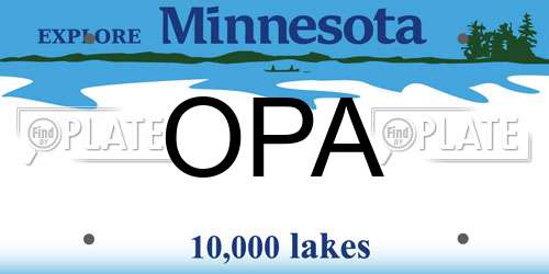 OPA Minnesota License Plate