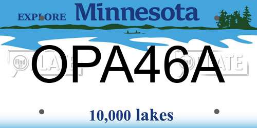 OPA46A Minnesota License Plate