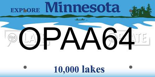 OPAA64 Minnesota License Plate
