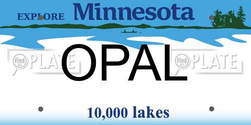 OPAL Minnesota License Plate
