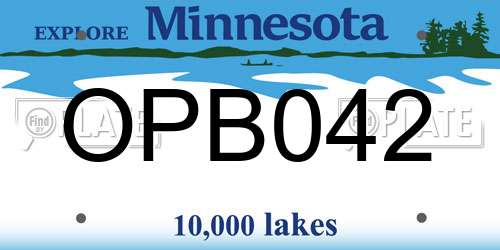 OPB042 Minnesota License Plate