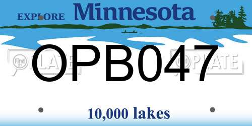 OPB047 Minnesota License Plate