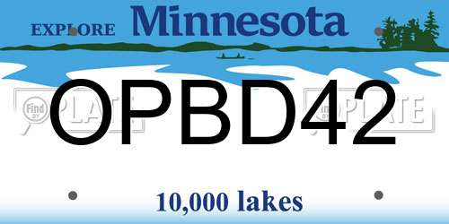 OPBD42 Minnesota License Plate