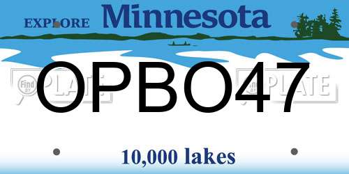 OPBO47 Minnesota License Plate