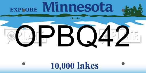 OPBQ42 Minnesota License Plate